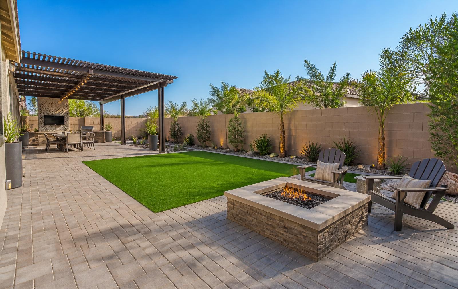 Finished backyard after construction