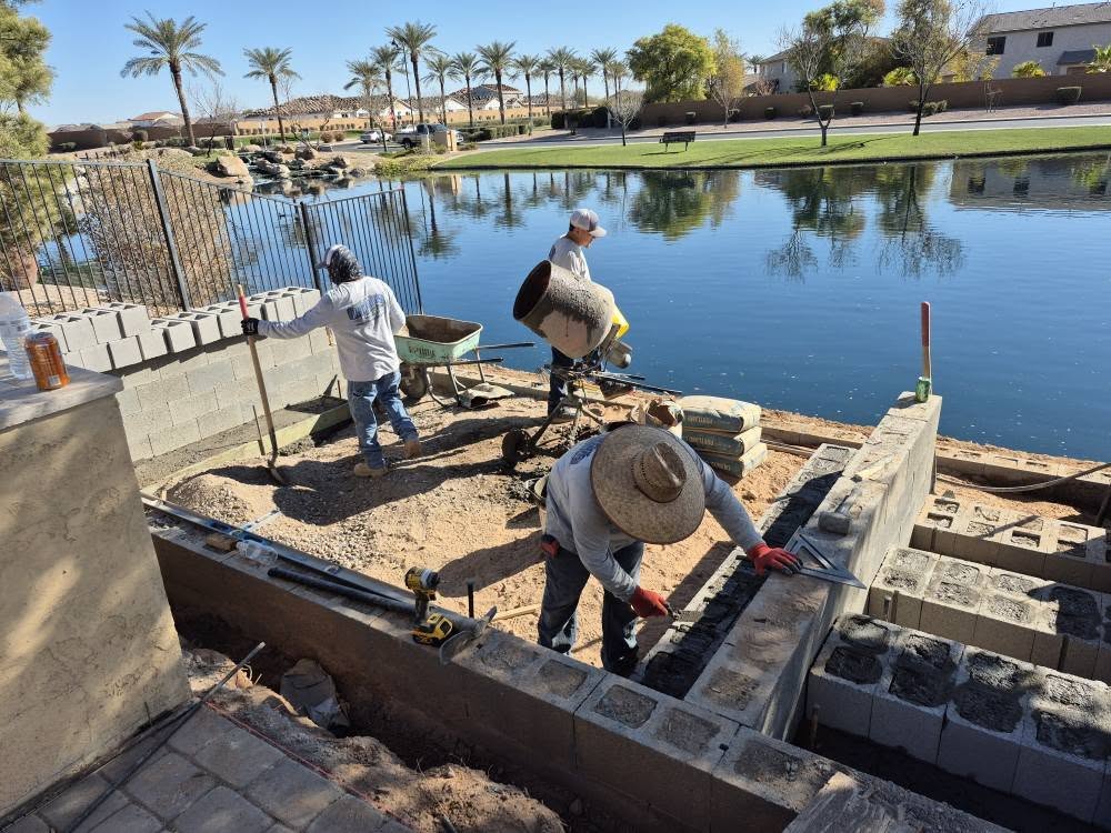Lakeside Retaining Wall Construction